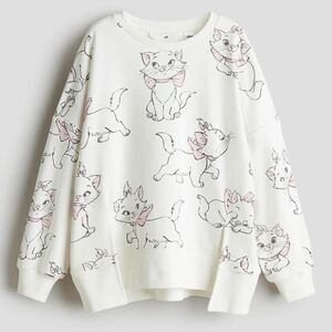 H&M Disney Girls Aristocats Marie French Terry Sweatshirt Size 12/14 NEW w/ Tags